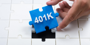 A puzzle with a written 401k on it.